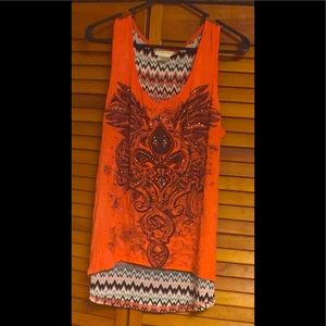 🧡 XZAVIER 1x Orange Graphic Tank Top 🧡
